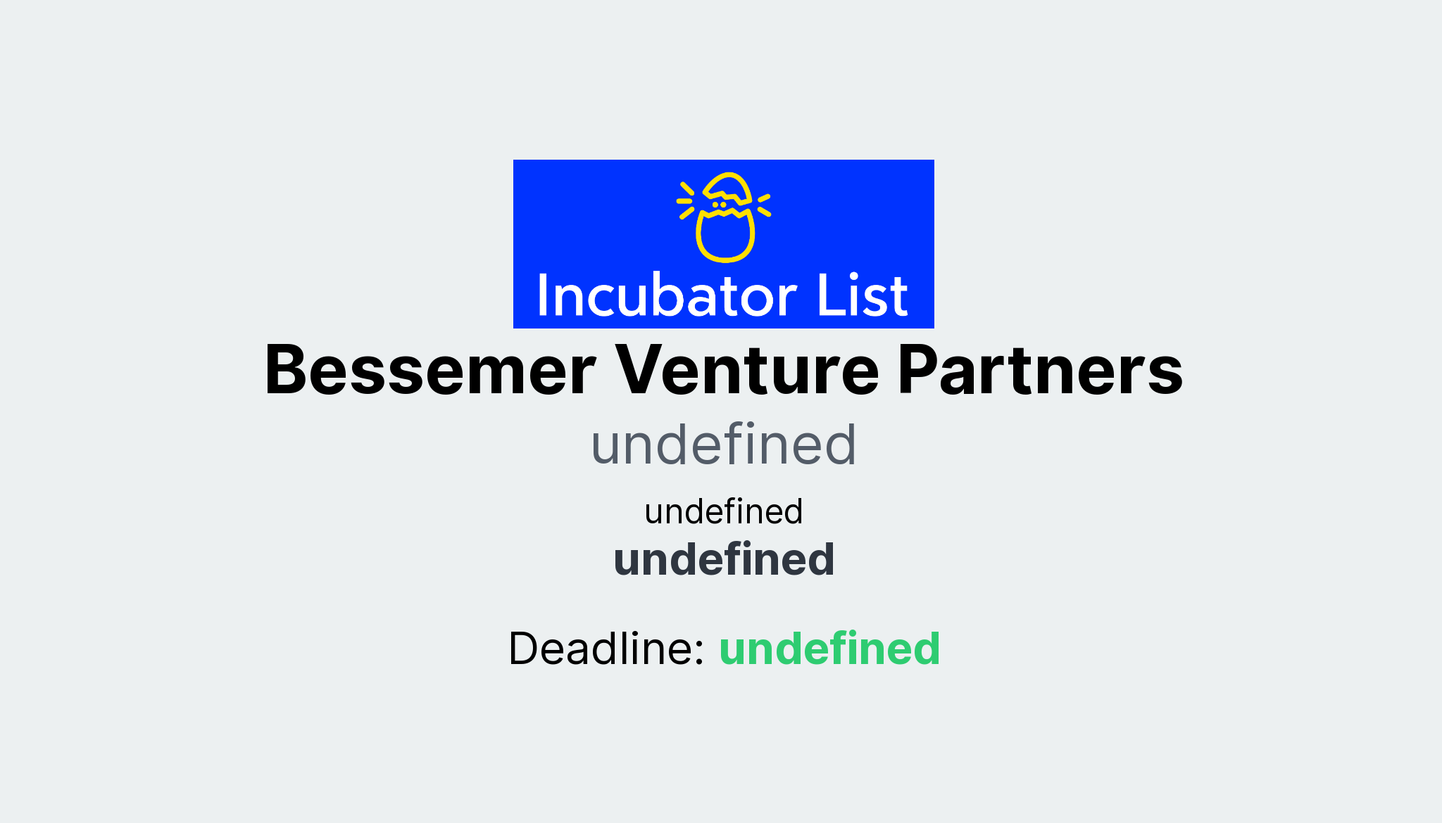 Bessemer Venture Partners Key Information